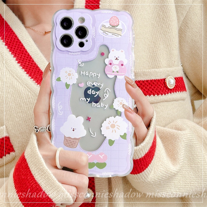 Ốp điện thoại TPU MissConnie dẻo dày dặn họa tiết gấu/ thỏ thích hợp cho IPhone 7 Plus 8Plus XS Max X XR 12 11 13 ProMax