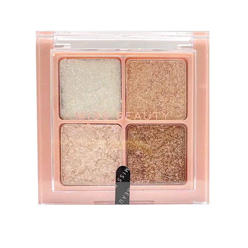 Bảng Phấn Mắt 4 Màu Sắc Hiệu Ứng Lì/ Ánh Nhũ Bắt Sáng Thiết Kế Nhỏ Gọn