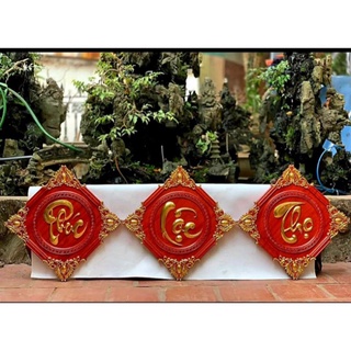 Bộ tranh chữ phúc - lộc - thọ bằng gỗ hương nam phi - hàng thật ảnh thật