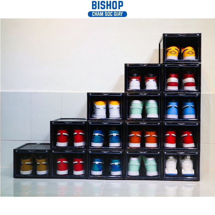Combo 3 Hộp Đựng Giày RAPBOX Size To Cửa Mở Nam Châm Nhựa Cứng Cao Cấp - Video Thật Tại Bishop