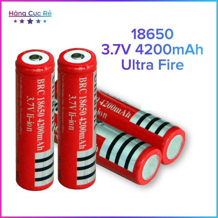 Bộ 4 Pin sạc 18650 loại TỐT Ultra Fire 🚀 FREESHIP 🚀 Pin phù hợp cho đèn pin, quạt mini, quạt sạc - Shop Hàng Cực Rẻ