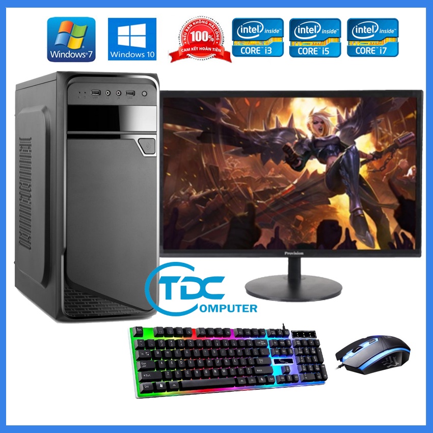 Bộ máy tính để bàn Max PC + Màn hình Provision 19 inch Cấu hình core i3, i5 i7 Ram 4GB, SSD 120GB + Quà Tặng