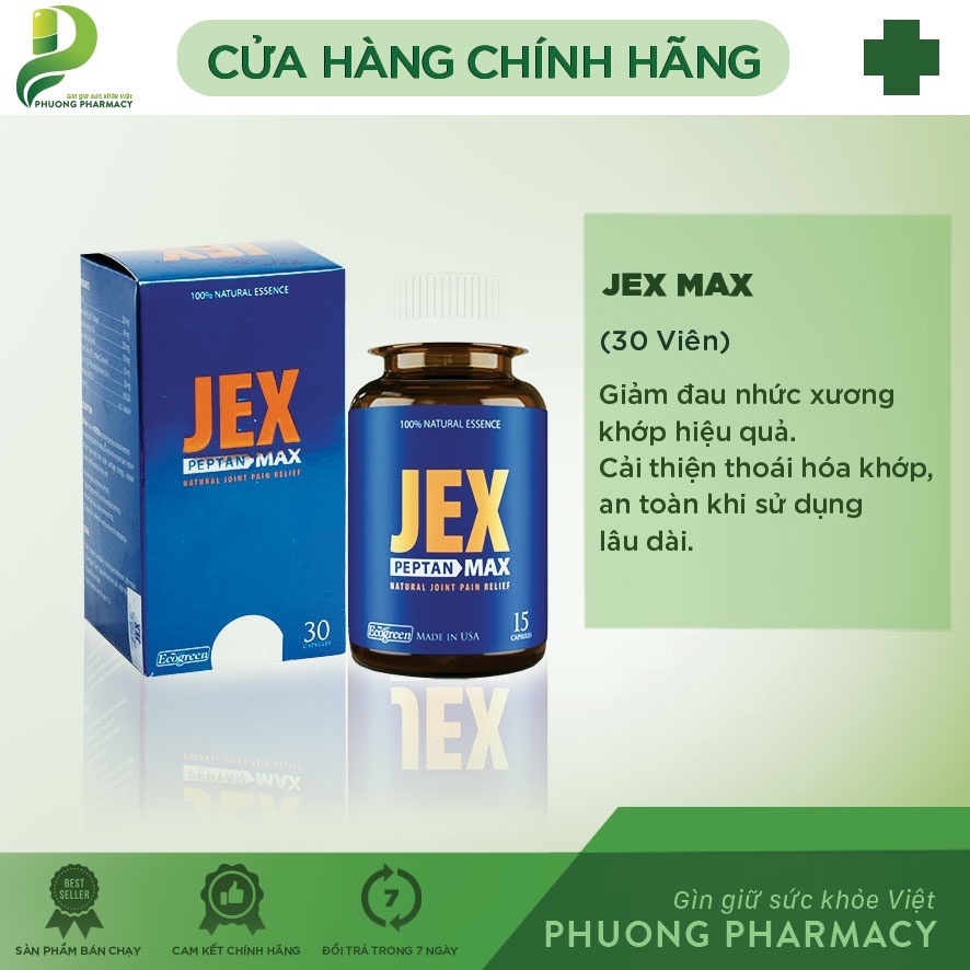 {Mẫu mới} Jex Max - hỗ trợ giảm đau, tăng cường tái tạo sụn khớp, tăng độ bền, dẻo dai, giảm đau xương khớp (30 viên)