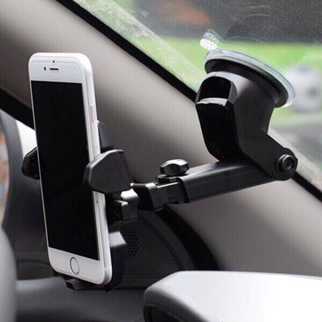[ GIÁ SỈ ] kẹp điện thoại trên ô tô - đế hít mặt kính - kẹp 360 độ (tặng ngay 1 ốp lưng bất kì)