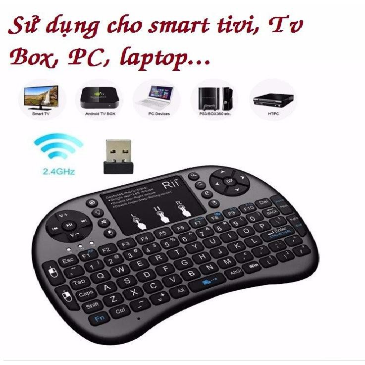 Bàn phím không dây mini keyboard kiêm chuột cảm ứng đa năngchuột máy tính