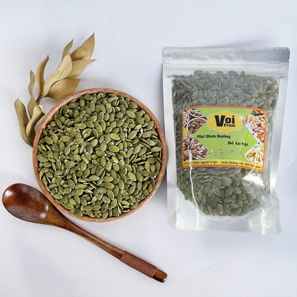 500gr Nhân hạt bí xanh tách vỏ sấy chín hoặc tươi sống VOIFARM