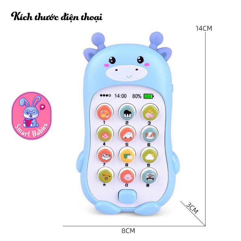 Điện thoại đồ chơi trẻ em thông minh có nhạc cho bé có kèm pin