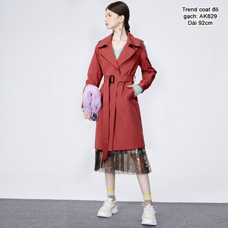 Áo trend coat màu đỏ gạch Tây trầm của Lily