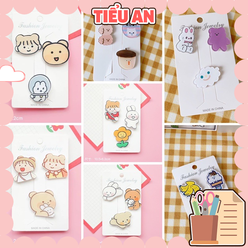 [1 set/3 cái] Sticker gắn Balo / Túi / Hộp bút hình thú siêu dễ thương
