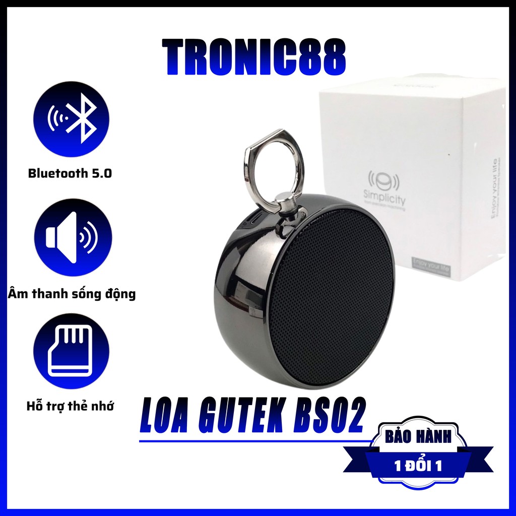 Loa Bluetooth BS02 Không Dây Vỏ Nhôm Thiết Kế Sang Trọng Có móc Treo Cực Nhỏ Gọn Tiện Lợi