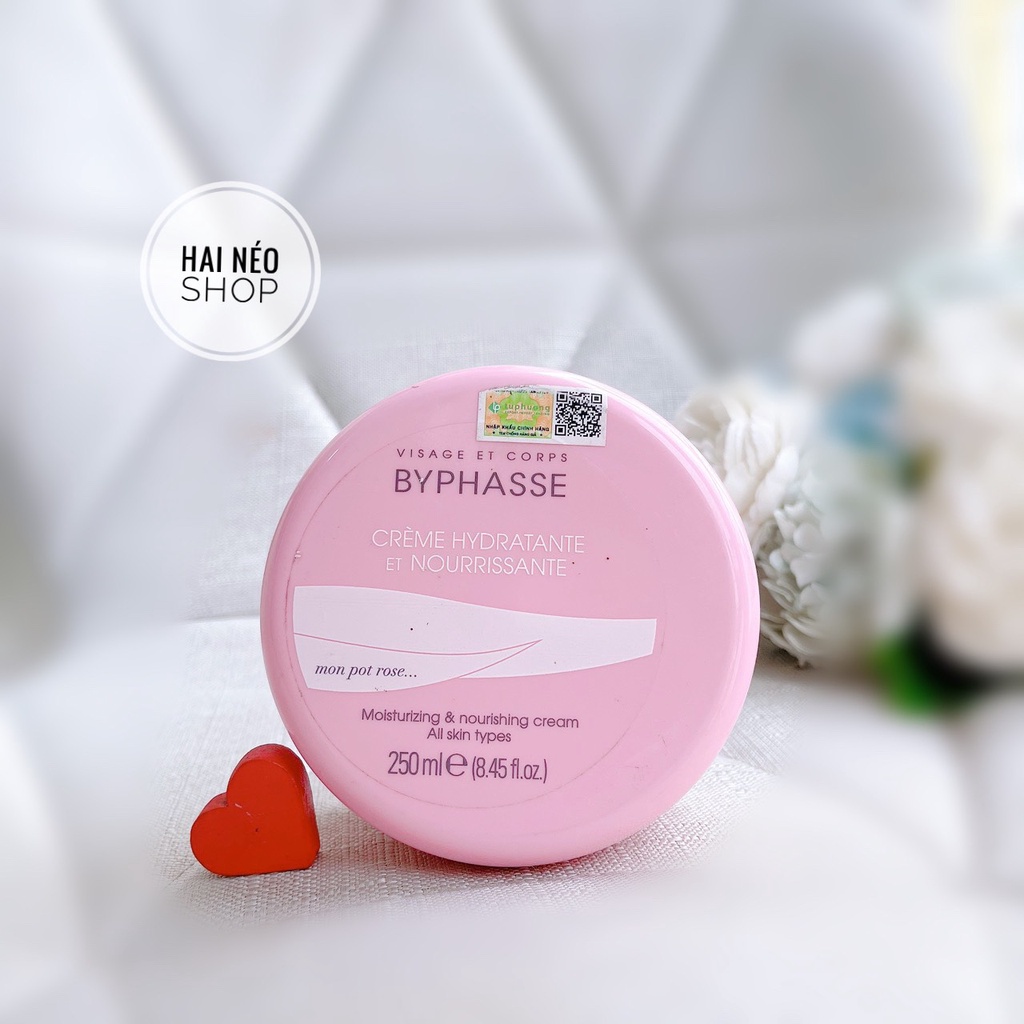 [DATE 07/2023] Bơ dưỡng thể mềm mịn, mướt da Byphasse Moisturing &amp; Nourishing Cream Face &amp; Body 250ml (Tây Ban Nha)