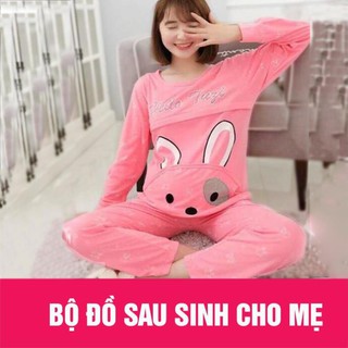 Bộ quần áo bầu và sau sinh mở nắp cotton hàng VN