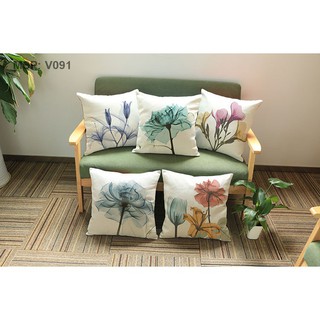 Set 5 vỏ gối hoa sắc màu - skyy69