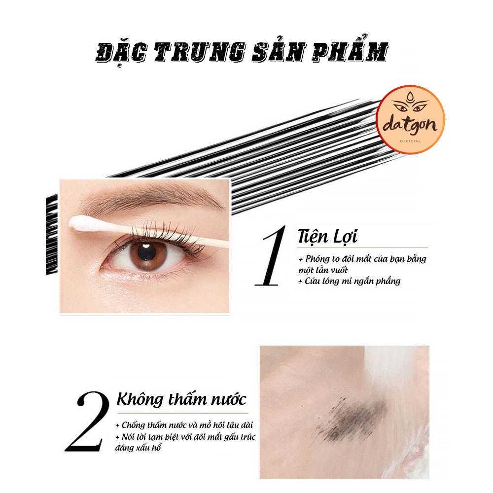 Mascara chuốt mi Lameila siêu mảnh làm cong, dài mi không thấm nước, dễ tẩy trang Datgon