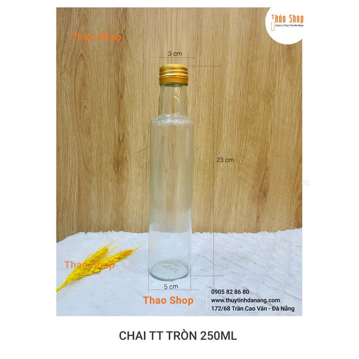 CHAI TT TRÒN 250ML TRÒN ĐỰNG MẬT ONG, NƯỚC ÉP