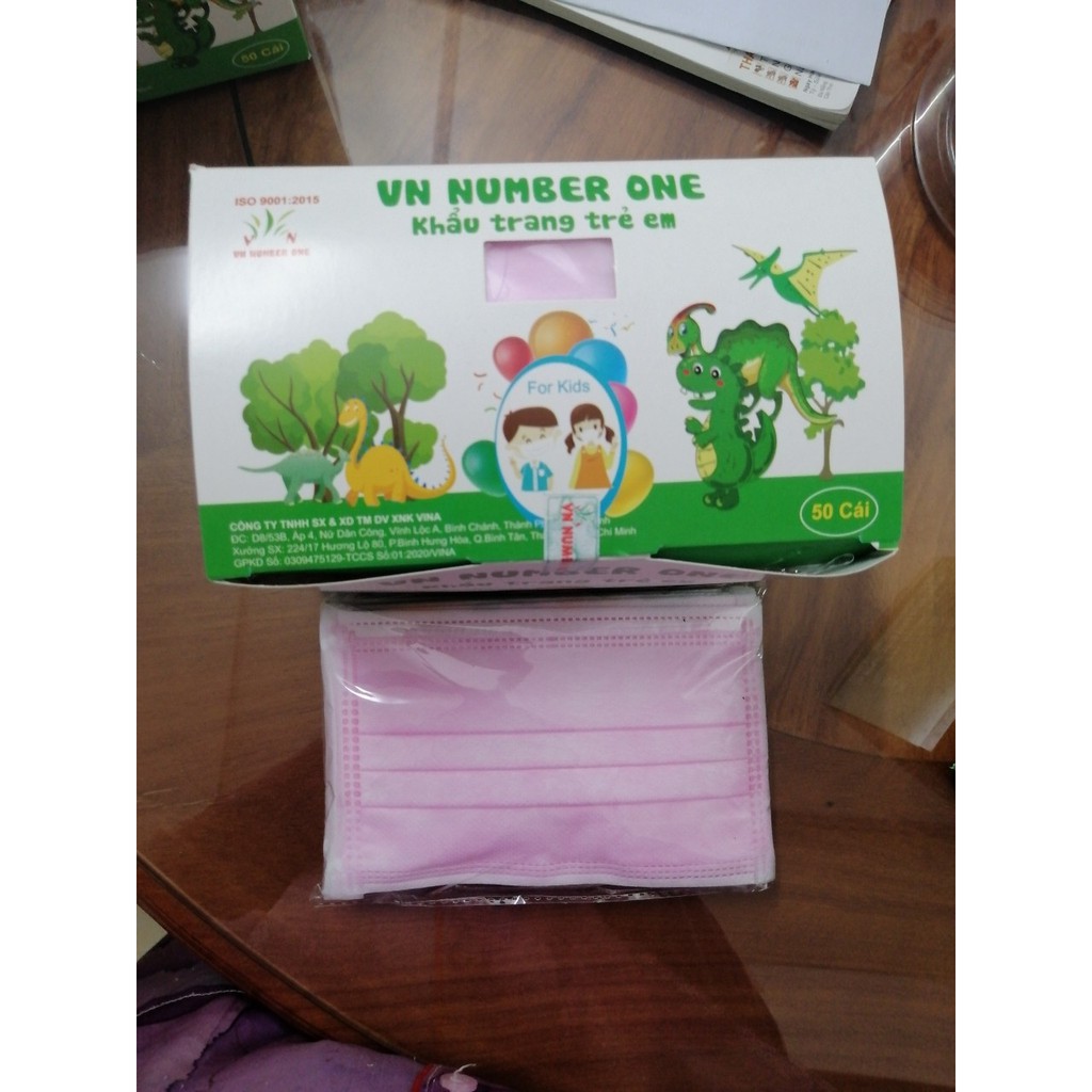 KHẨU TRANG Y TẾ 4 LỚP NUMBER ONE - EM BÉ, TRẺ EM ( HỘP 50 CÁI)