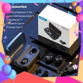 Tai Nghe TOPK T10 TWS Dạng Nhét Tai Kết Nối Bluetooth Không Dây Tích Hợp Micro Âm Thanh Chất Lượng Cao TPHCM