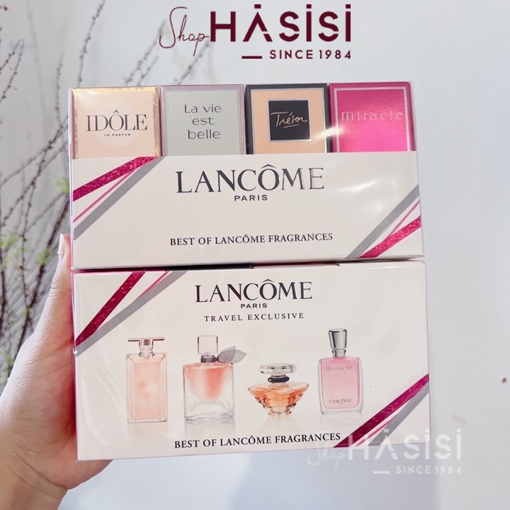 Set Nước Hoa Nữ L-A-N-C-O-M-E - Mini Giftset (Idole 5ml + La Vie Est Belle 4ml + Tresor 7.5ml + Miracle 5ml)