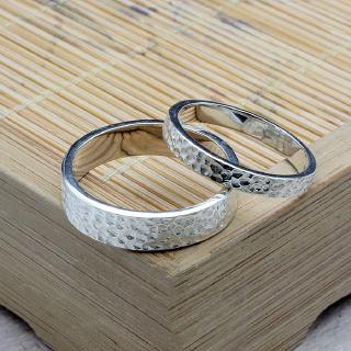 Nhẫn đôi Bạc Hiểu Minh NC535 Giản Đơn