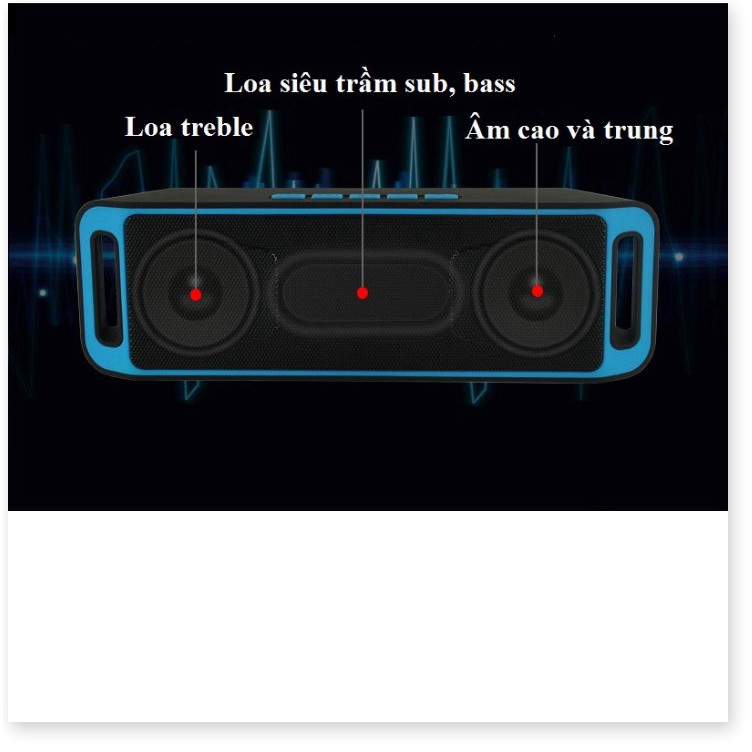 Loa bluetooth S208 loại xịn , loa siêu bass , âm thanh 3D , hỗ trợ bluetooth 4.0 , bảo hành chính hãng