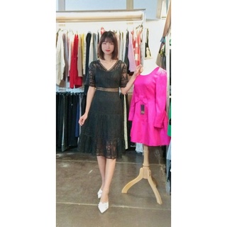 Đầm ren dáng cánh dơi hàng thiết kế