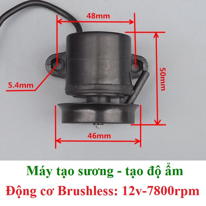 Động cơ không chổi than - Brushless tạo sương, tăng độ ẩm, 12v - 7800rpm