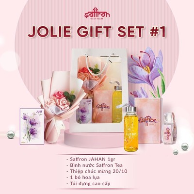 Set quà trung thu Saffron Việt Nam gồm nhụy hoa nghệ tây Jahan 1gr kèm quà tặng