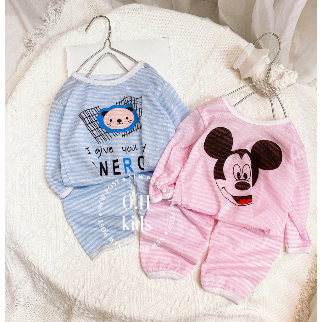 Bộ Cotton Giấy Dài Tay Cho Bé 4-15Kg