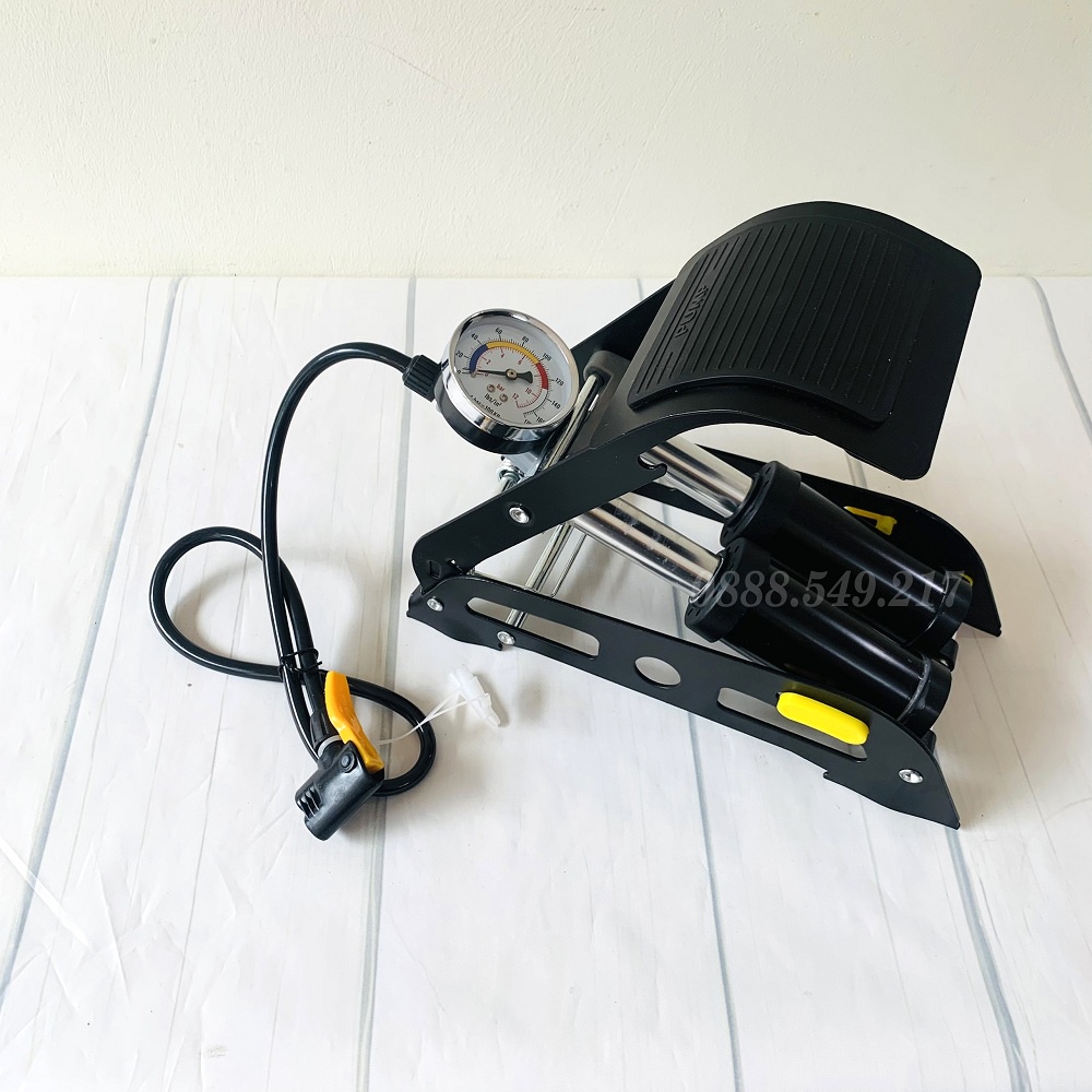 [Free Ship ] Bơm hơi đạp chân loại 2 Piton cực khỏe.Bơm xe máy xe đạp bơm oto cực nhanh