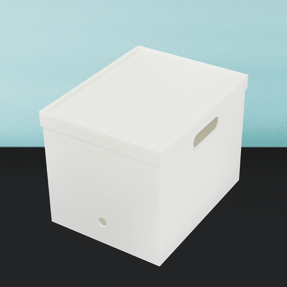 HomeBase STACKO Nắp thùng nhựa đa năng Bali Thái Lan W32.9xH3xD25.2 cm màu trắng