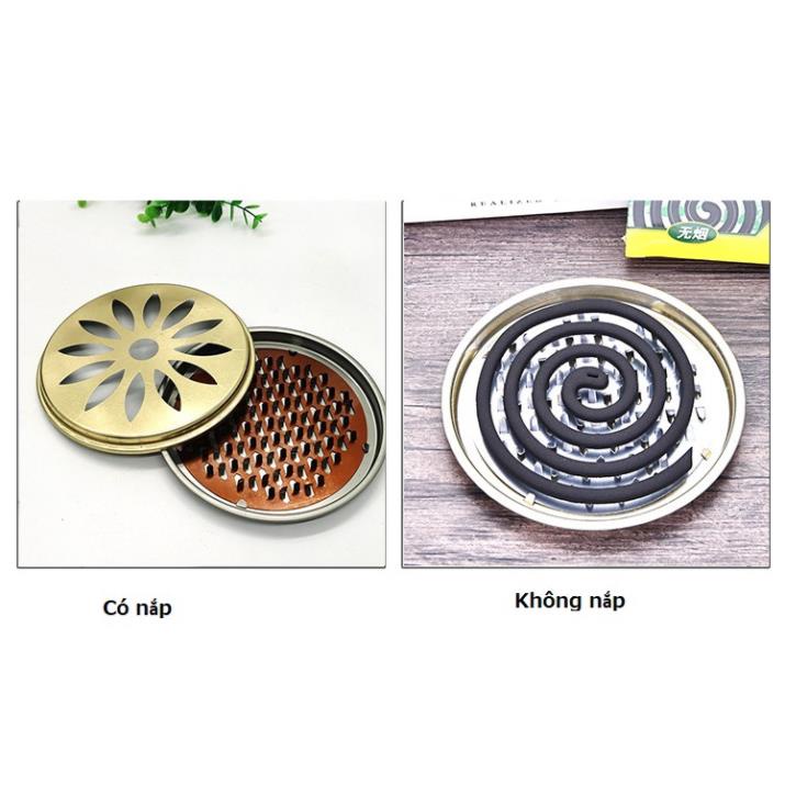 Hộp Khay Đựng Nhang Muỗi Thép Không Rỉ Có Nắp Đậy An Toàn Cho Trẻ Em
