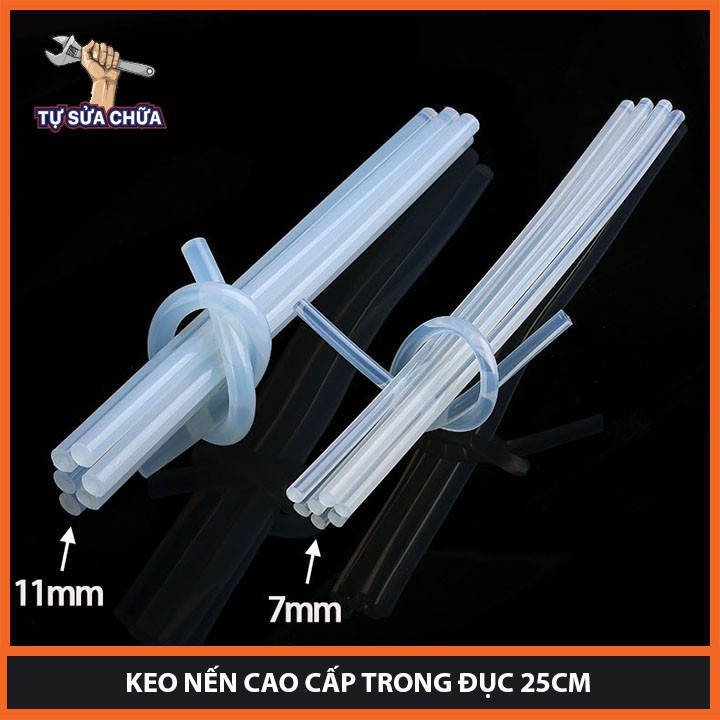 Keo nến Silicon cho súng bắn keo 2 loại 7x250mm, 11x250mm, keo nến hàng chuẩn cao cấp, độ dính tốt, keo ra trong, đẹp