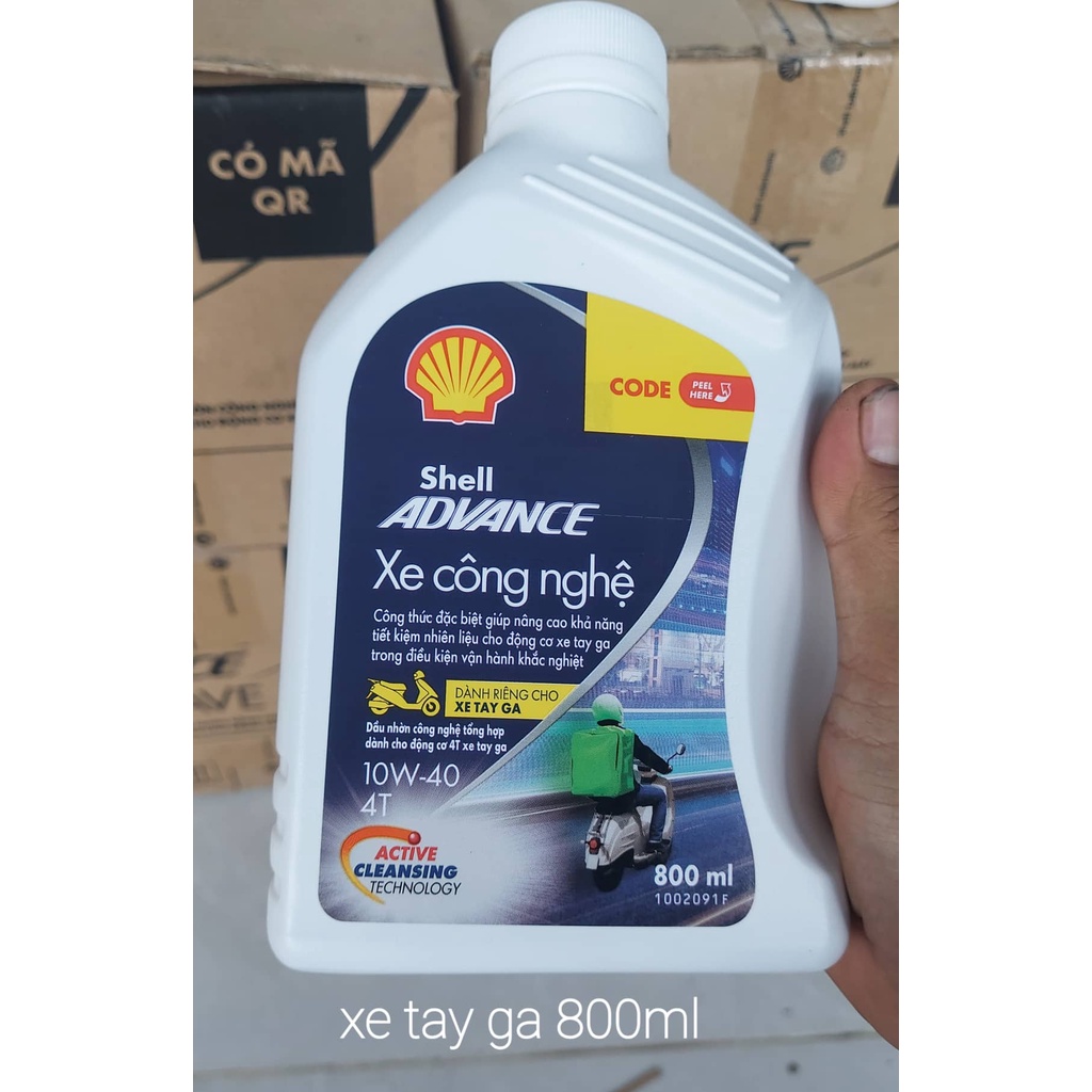 Nhớt Shell Advance xe công nghệ shiper xe ga và xe số
