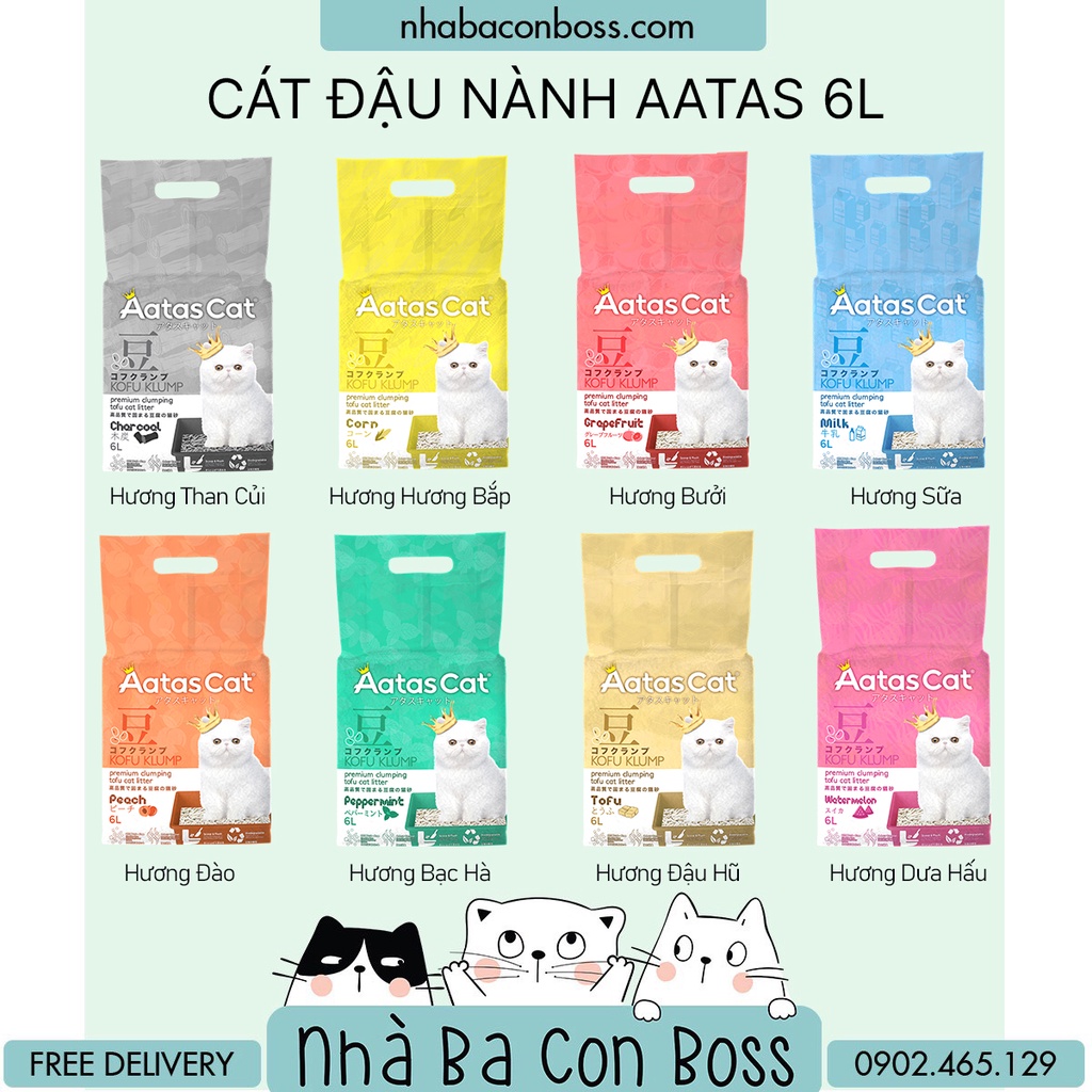 Cát Vệ Sinh Cho Mèo Aatas Bao 6L