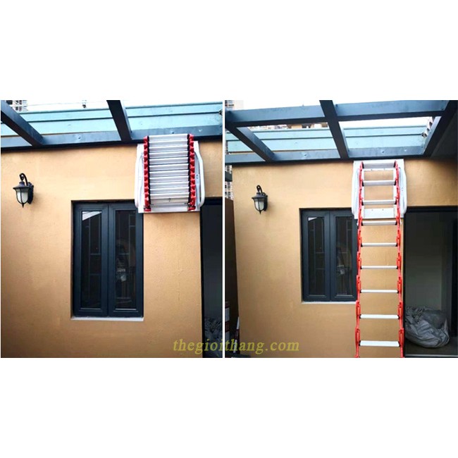 Thang gác tường thông minh - Xếp gọn tiện lợi
