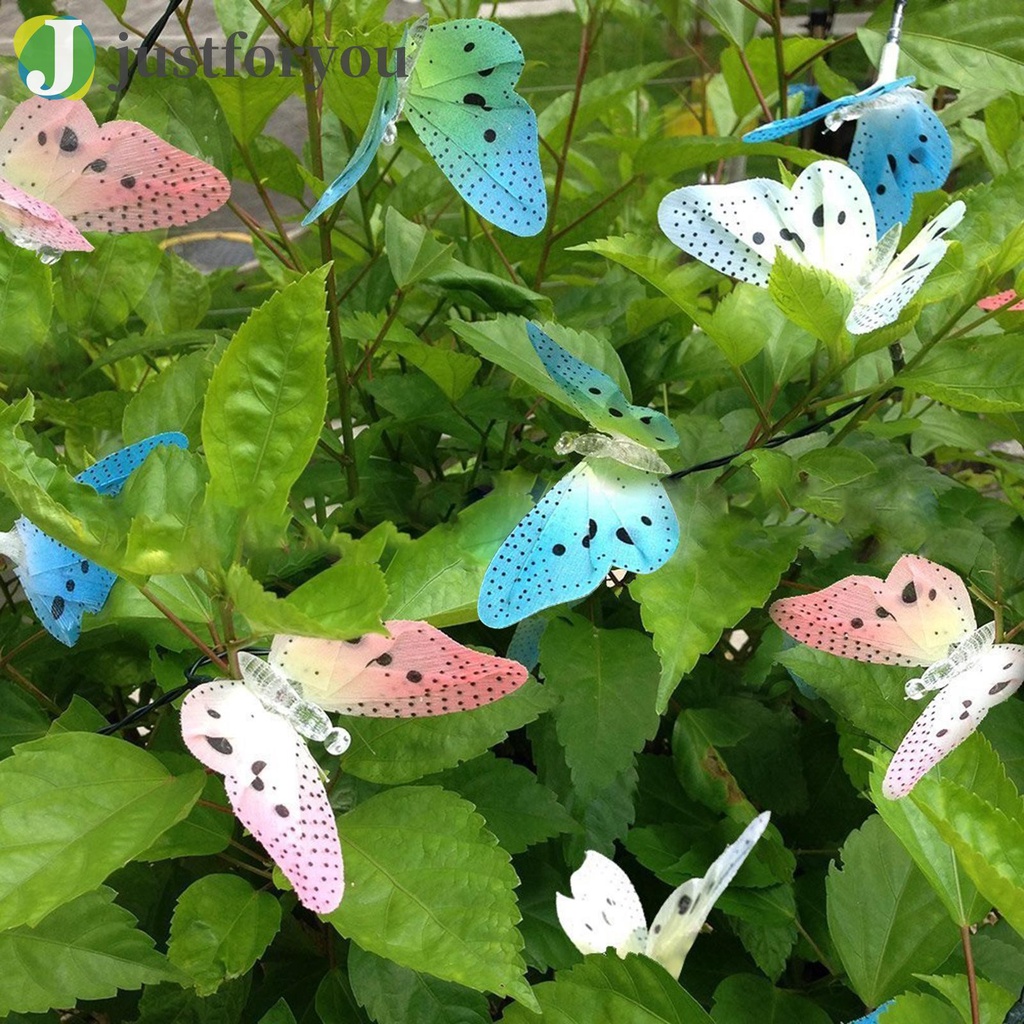 Dây Đèn Led 12 Bóng Hình Bướm Sử Dụng Năng Lượng Mặt Trời Trang Trí Trong Nhà / Ngoài Trời