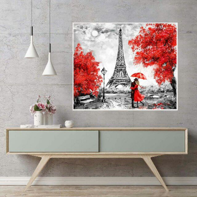 Tranh treo tường paris đỏ 50×60