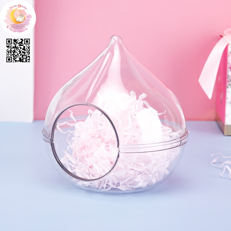 Nhà tắm quả đào trong suốt cho Hamster, sóc bay và động vật nhỏ khác...