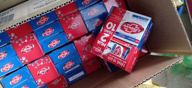 Combo 2 bánh xà phòng Lifebuoy 90g tặng 10 gói sữa tắm cùng loại .