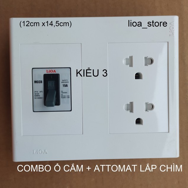 COMBO Ổ CẮM +ATTOMTAT LẮP CHÌM