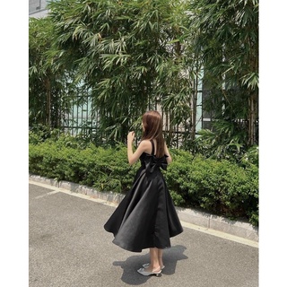 ĐẦM MIDI CHOKER NƠ LƯNG