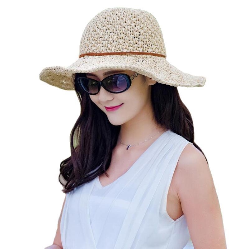 Nón đi biển nữ kiểu dáng Vintage phong cách Hàn Quốc - Mũ cói nữ đẹp 2022 màu Be dễ thương