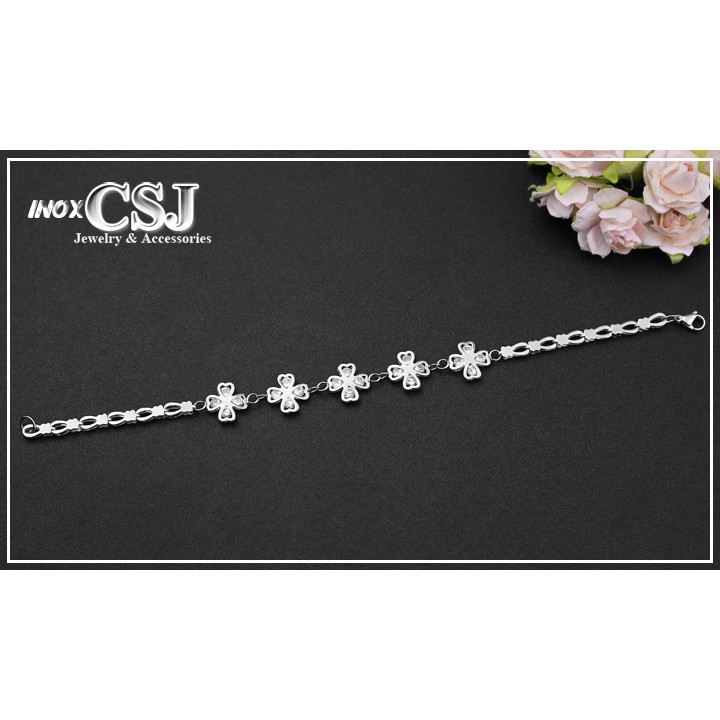 Lắc tay cỏ 4 lá may mắn