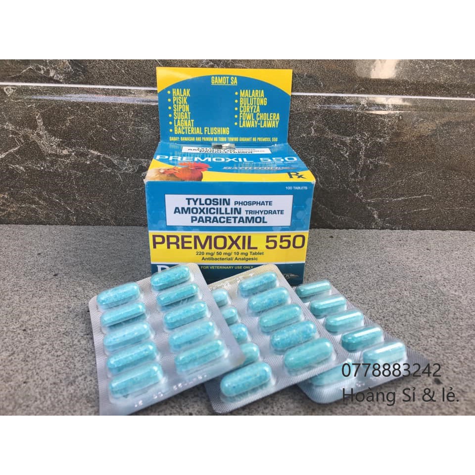 Premoxil 550 thuốc trị tang, khò khè, sổ mũi dành cho gà đá