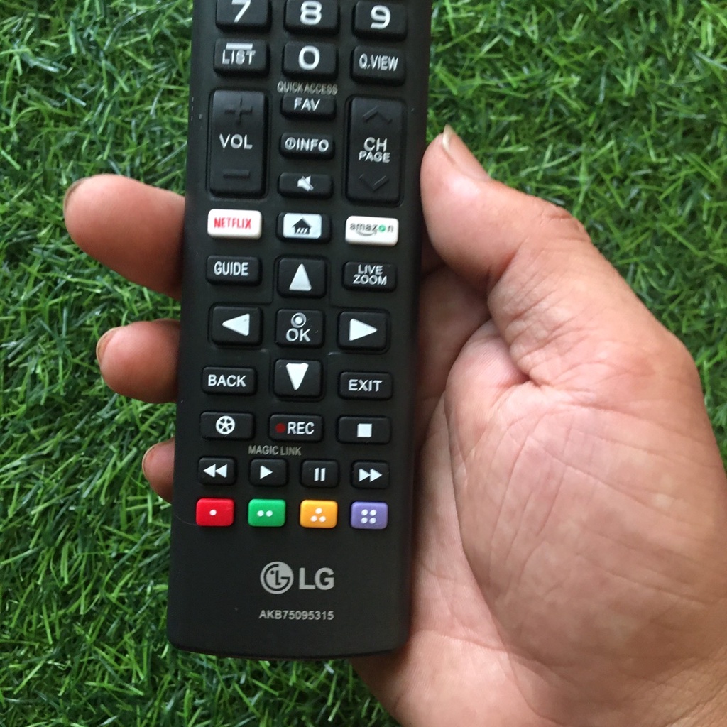 Điều khiển Tivi LG AKB75095315 loại tốt và ngắn có nút Netflix và amazon zin, Remote dùng choTivi LG AKB75095315