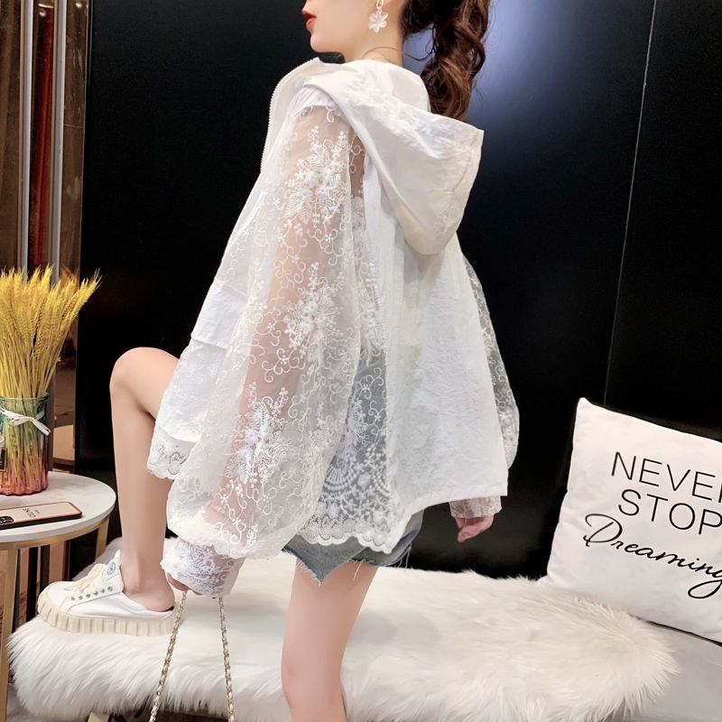 Áo Khoác Cardigan Ngắn Có Mũ Trùm Phối Ren Lưới Thêu Họa Tiết Phong Cách Mới Thời Trang Mùa Hè Cho Nữ | BigBuy360 - bigbuy360.vn
