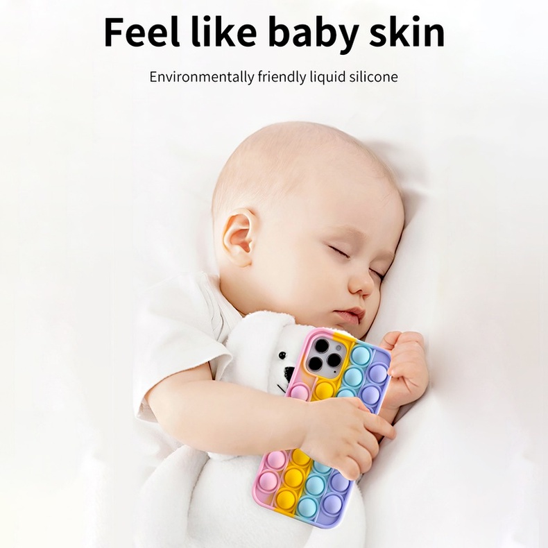 Ốp điện thoại TPU mềm kiểu đồ chơi nhấn bong bóng thích hợp cho IPhone 12 Pro Max 11 Pro SE 2020 XR XS MAX 7 8 6S Plus