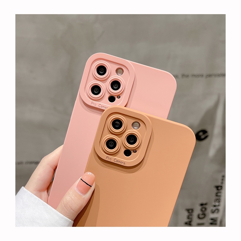 Ốp điện thoại silicon mềm có giá đỡ kim loại màu macaron cho iphone 13 Pro Max 11 12 Pro Max X XR XS Max 7 8 Plus