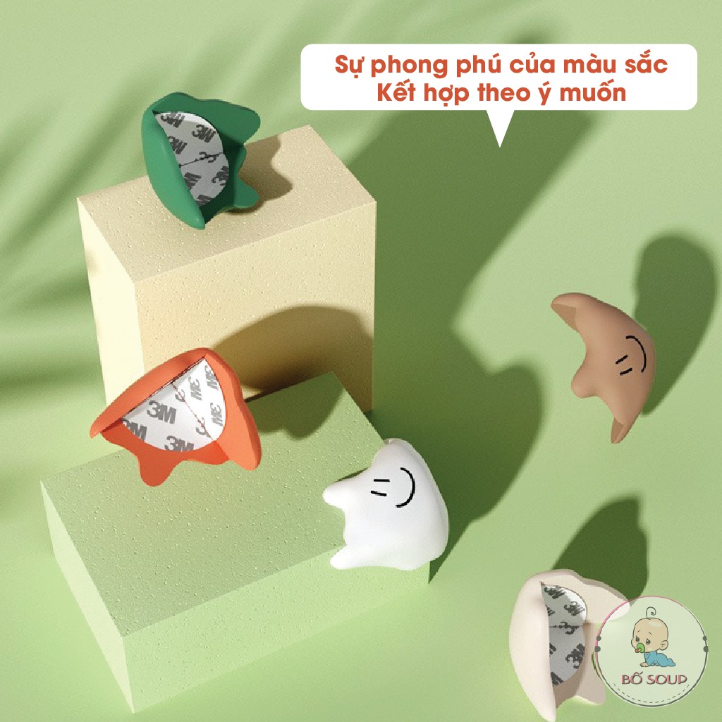 Miếng bọc góc bàn silicon hình mặt cười giữ an toàn cho bé