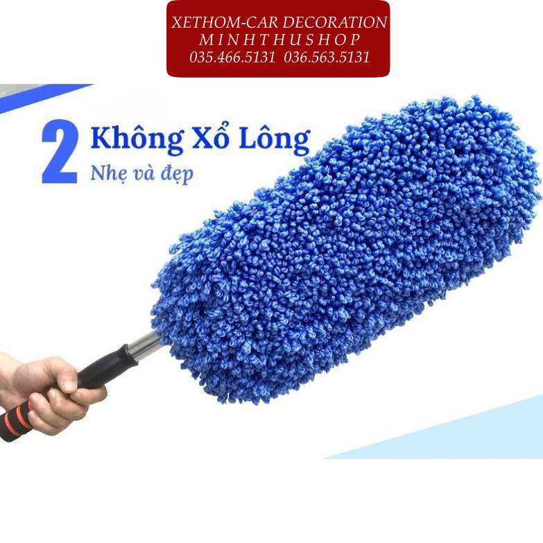 Chổi Nano Lau Rửa Xe Chuyên Dụng Sợi Dầu Microfiber - Cán Kéo Dài